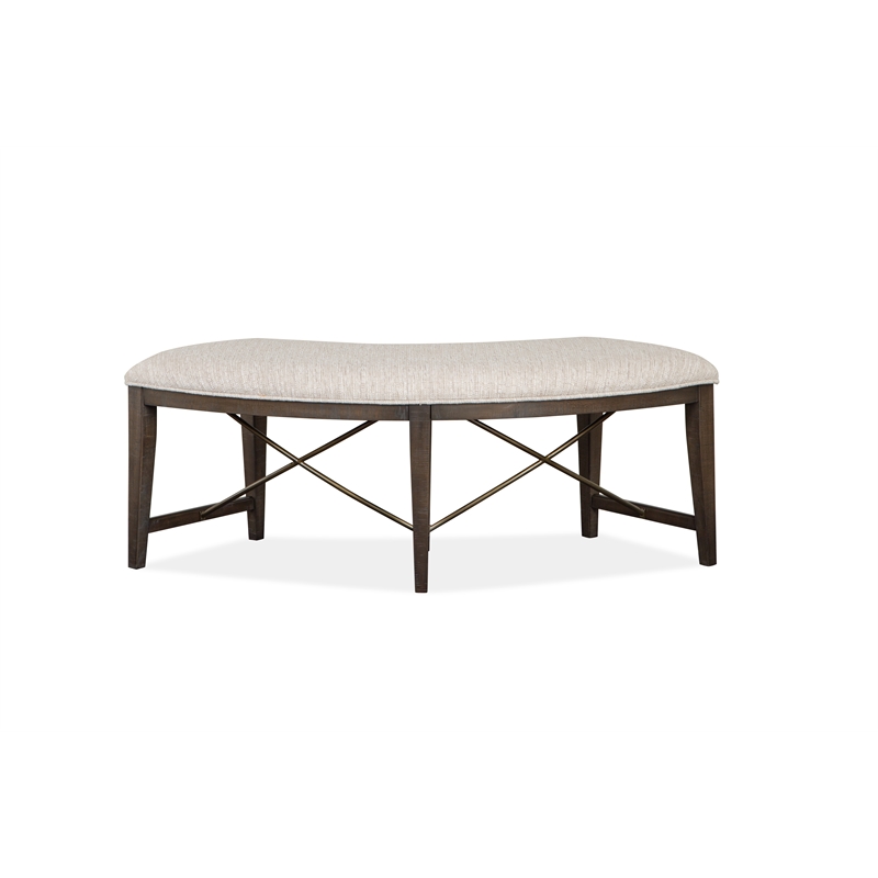 Magnussen Westley Falls Curved Bench with Upholstered Seat