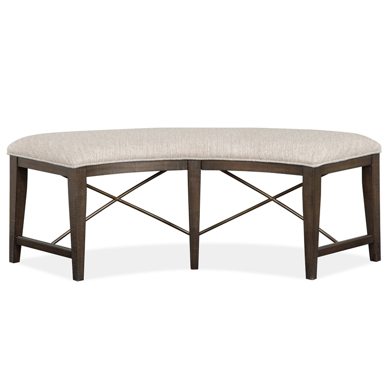 Magnussen Westley Falls Curved Bench with Upholstered Seat