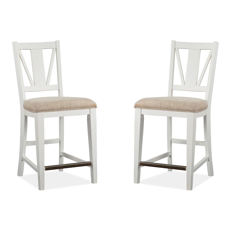 Magnussen Heron Cove Counter Chair with Upholstered Seat (Set of 2)