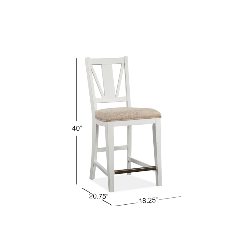 Magnussen Heron Cove Counter Chair with Upholstered Seat (Set of 2)