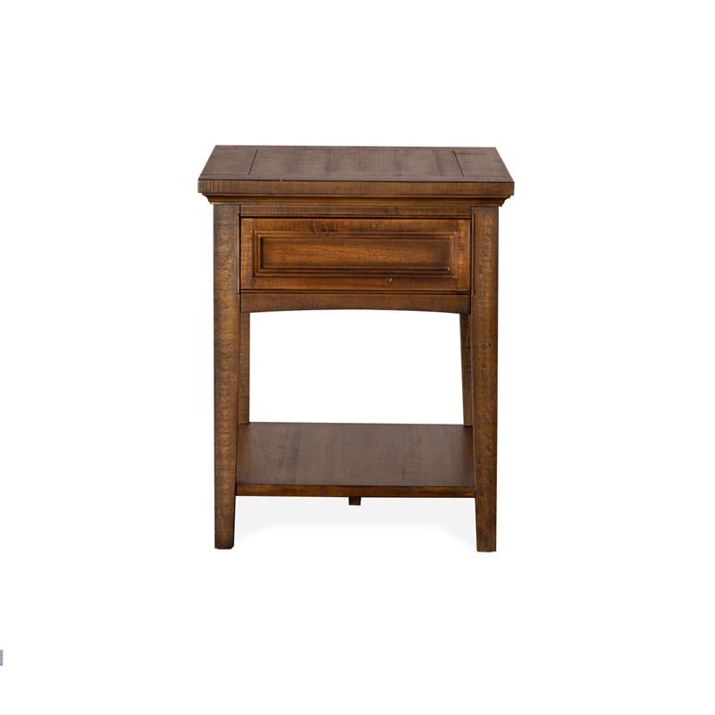 Magnussen Bay Creek Rectangular End Table in Toasted Nutmeg