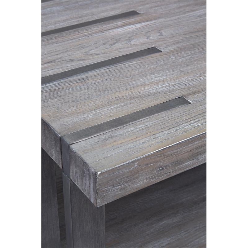 Magnussen Eldridge Rectangular Cocktail Table with Casters Weathered Gravel