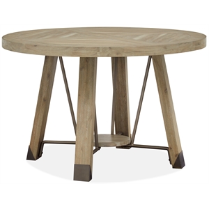 Magnussen Ainsley 48&quot Round Acacia Veneer and MDF Top Dining Table