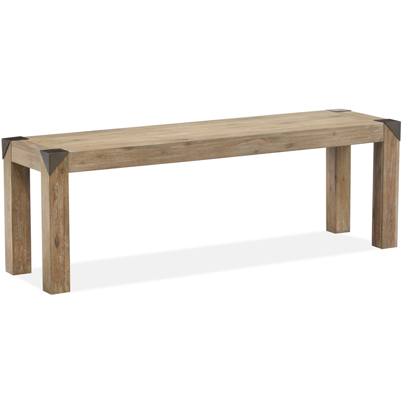 Magnussen Ainsley Acacia Veneer and MDF Top Bench in Tan