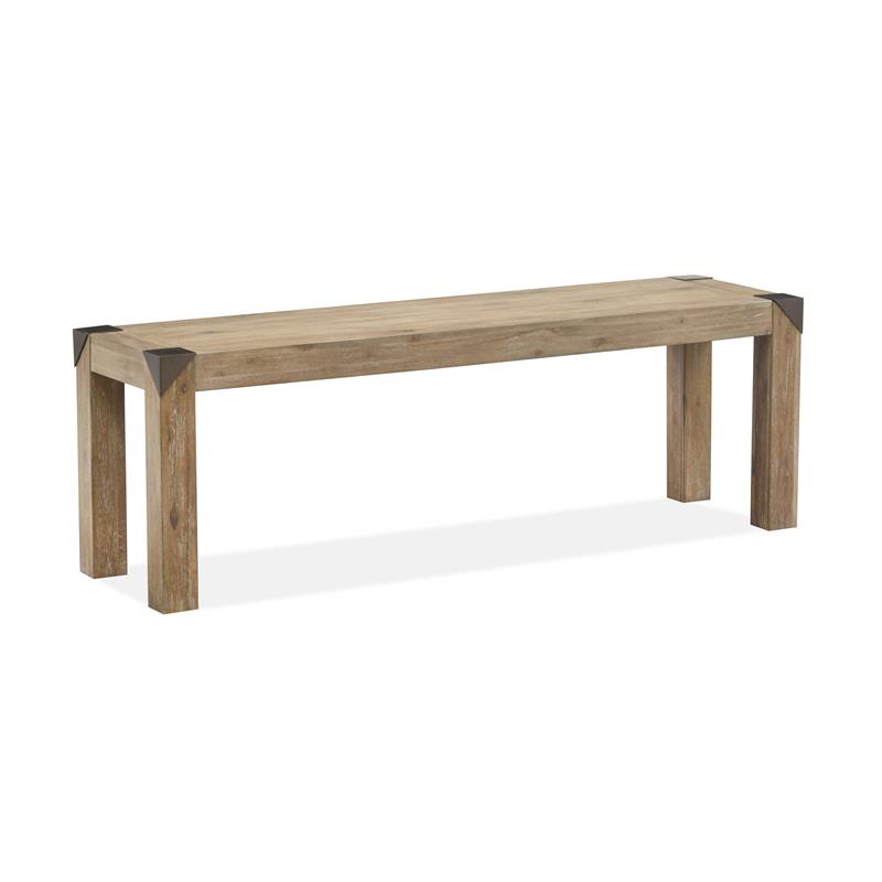 Magnussen Ainsley Acacia Veneer and MDF Top Bench in Tan