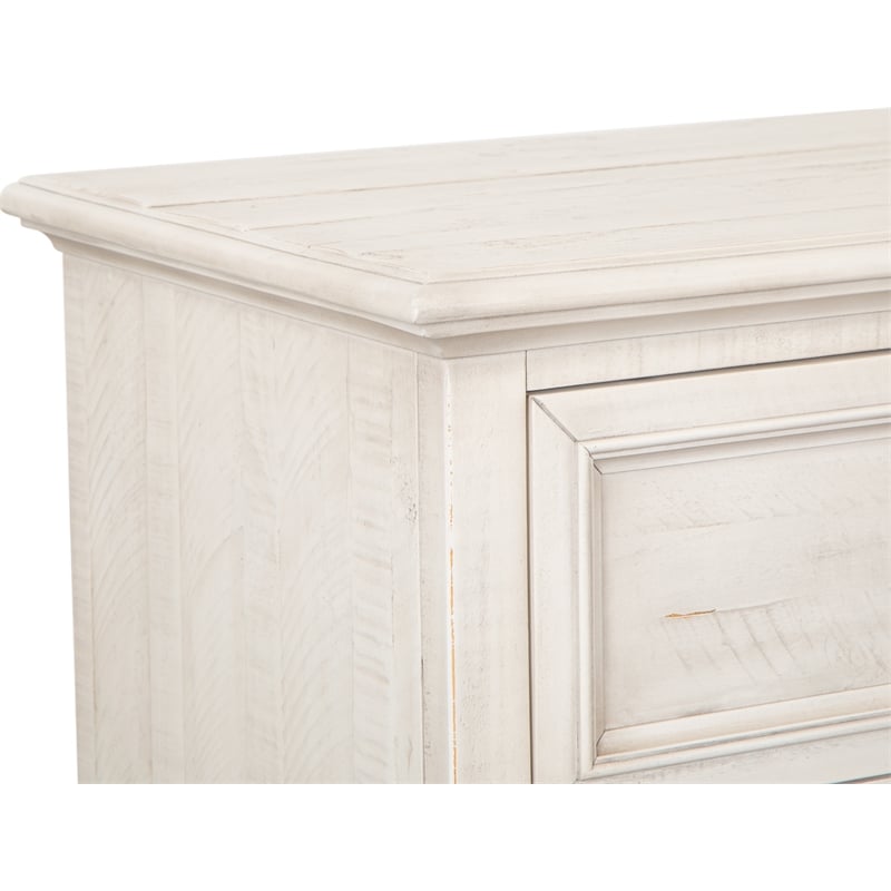 Magnussen Newport Pine Wood 2-Drawer Nightstand in Soft Alabaster