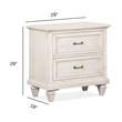 Magnussen Newport Pine Wood 2-Drawer Nightstand in Soft Alabaster