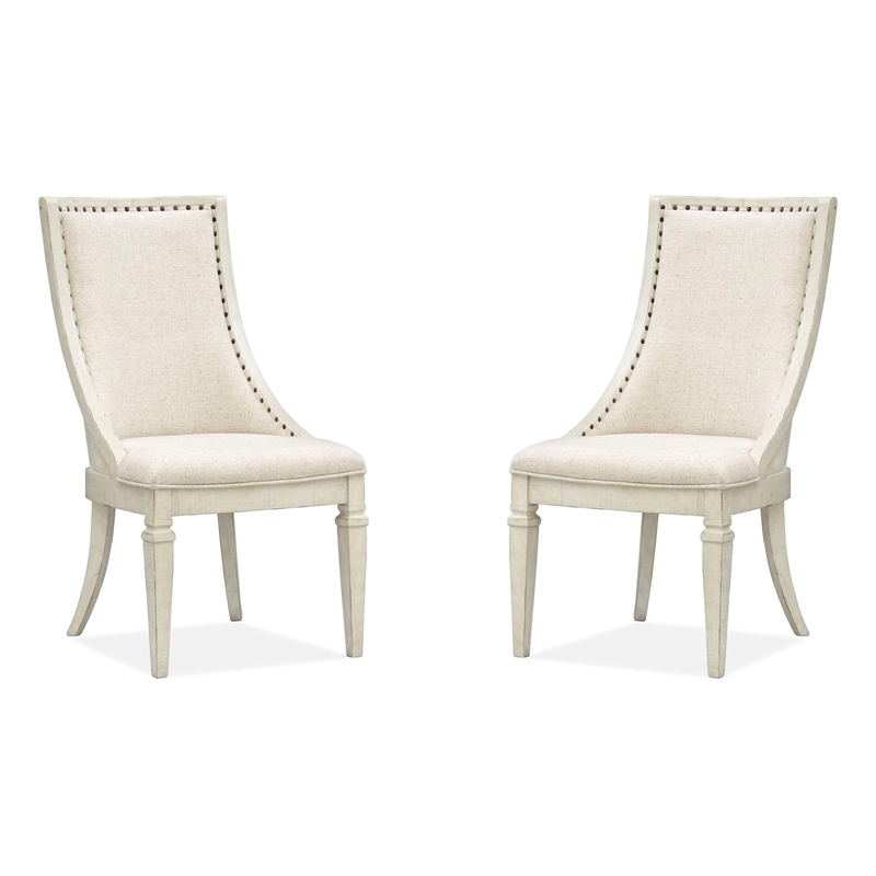 Magnussen Newport Wood Dining Arm Chair with Upholstered Seat (Set of 2)