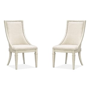 Magnussen Newport Wood Dining Arm Chair with Upholstered Seat (Set of 2)