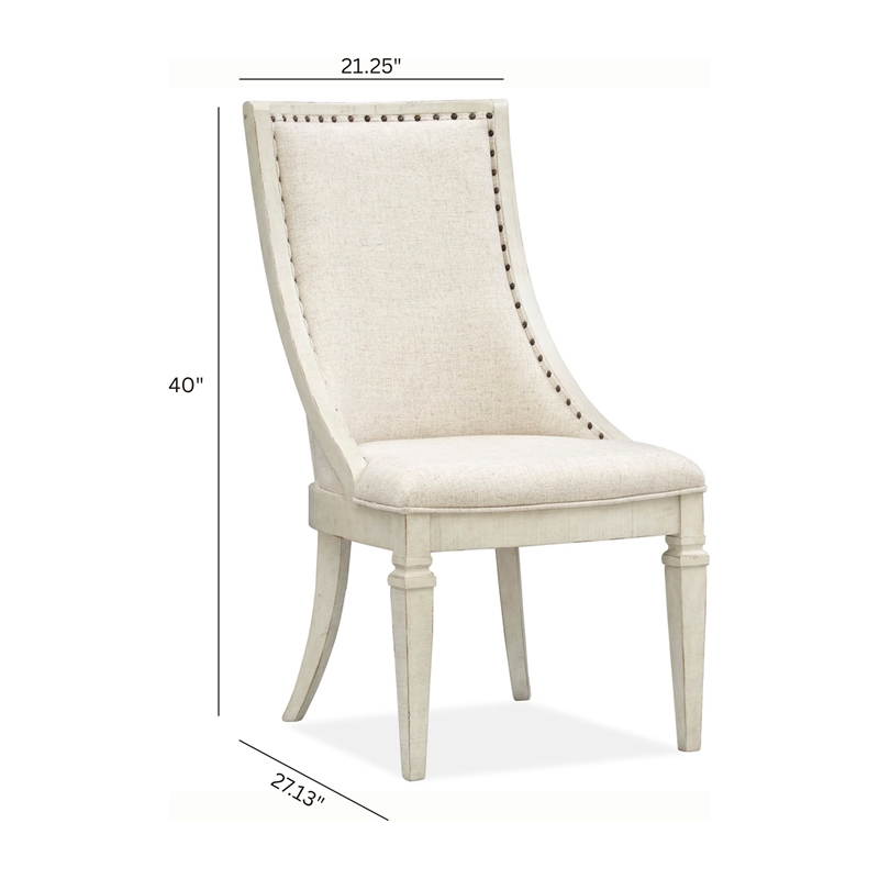 Magnussen Newport Wood Dining Arm Chair with Upholstered Seat (Set of 2)
