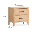 Magnussen Somerset 2-Drawer Wood Nightstand in Butternut Natural/Graphite