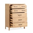 Magnussen Somerset 5-Drawer Wood Chest in Butternut Natural/Graphite
