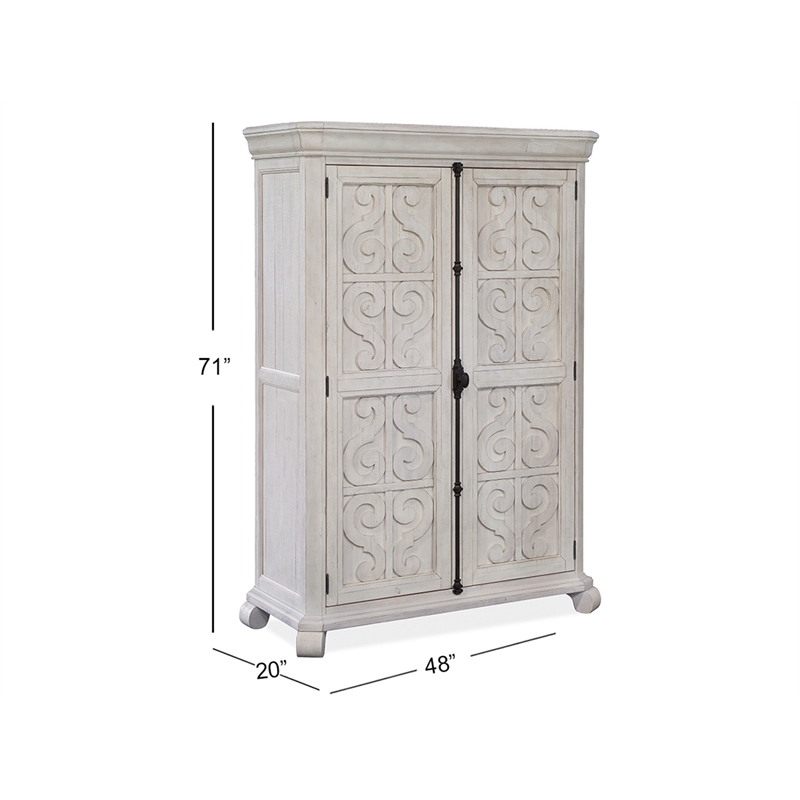 Magnussen Home Bronwyn Alabaster 2-Drawers/2-Shelves Bedroom Armoire