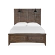 Magnussen Home Bay Creek Toasted Nutmeg Queen Lamp Panel Storage Bed