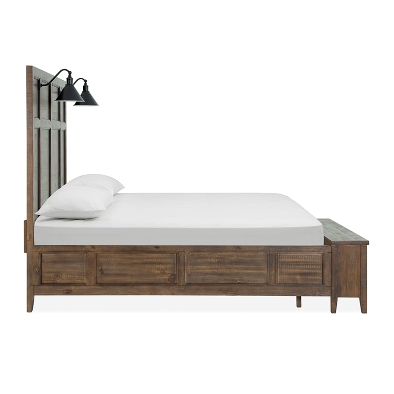 Magnussen Home Bay Creek Toasted Nutmeg Queen Lamp Panel Storage Bed