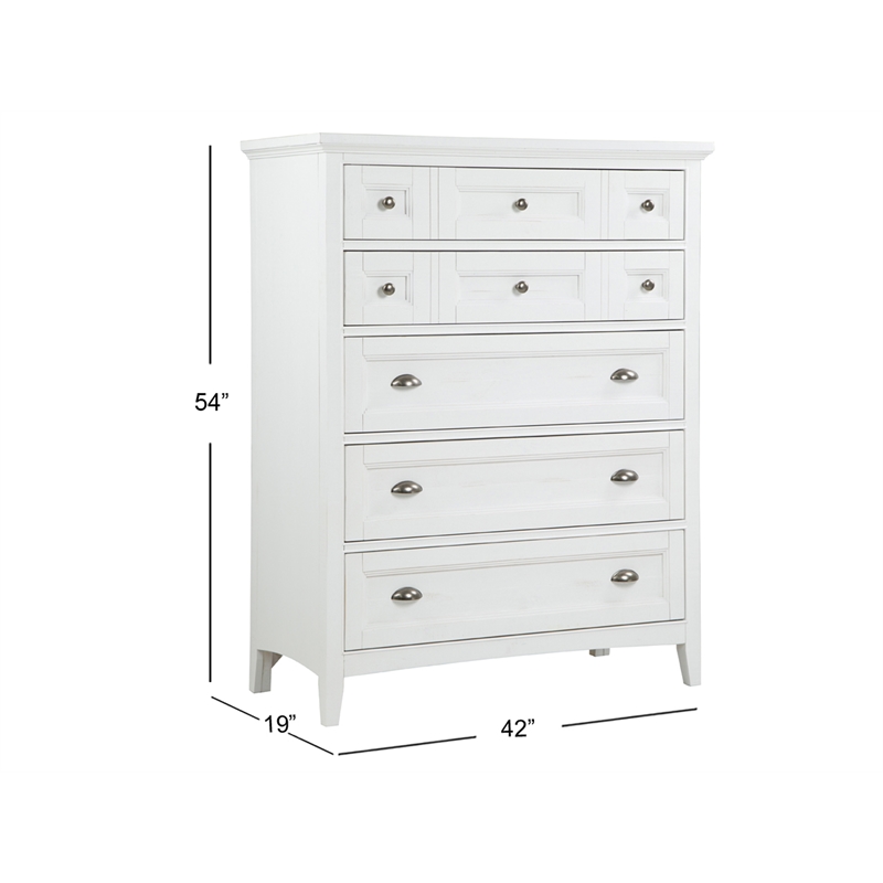 Magnussen Home Heron Cove Chalk White And Dovetail Grey 2 Tone 5-Drawers Chest