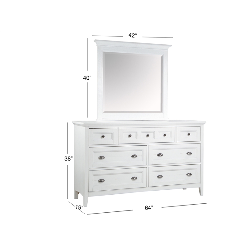 Magnussen Home Heron Cove Chalk White/Dovetail Grey 2 Tone 7-Drawers Dresser