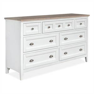 Magnussen Home Heron Cove Chalk White/Dovetail Grey 2 Tone 7-Drawers Dresser