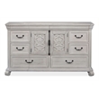 Magnussen Home Bronwyn Alabaster Drawer Dresser With Shaped Mirror