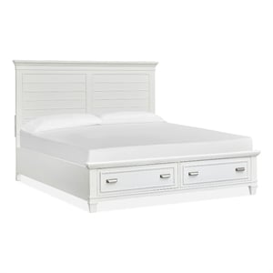 Magnussen Home Charleston White Dove California King White Panel Storage Bed