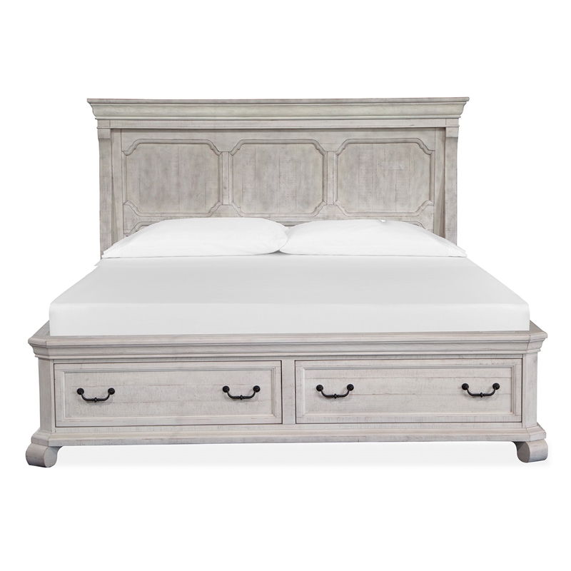 Magnussen Home Bronwyn Alabaster California King Panel Storage Bed