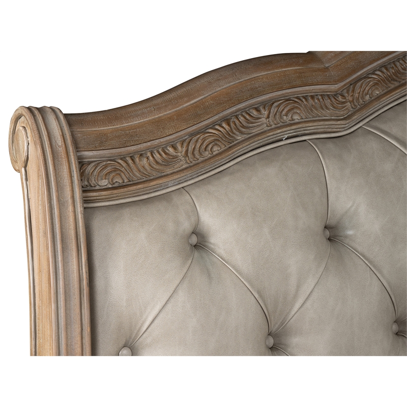 Magnussen Home Marisol Fawn Queen Upholstered Sleigh Storage Bed