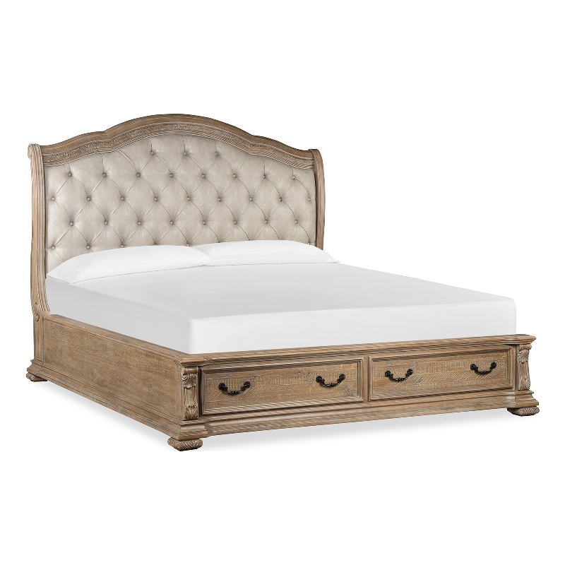 Magnussen Home Marisol Fawn Queen Upholstered Sleigh Storage Bed