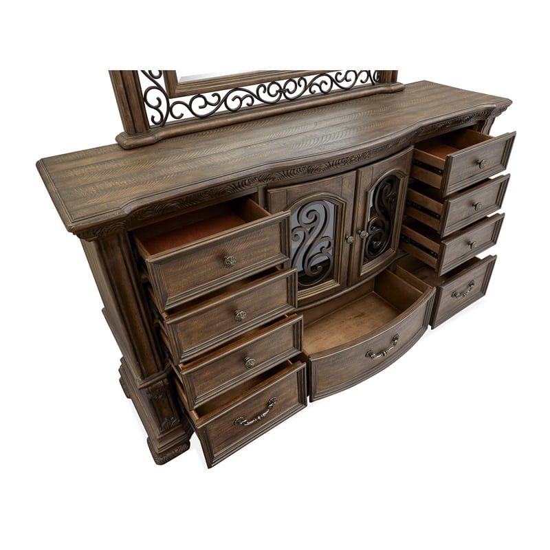 Magnussen Home Durango Willadeene Brown 9-Drawers Bedroom Dresser