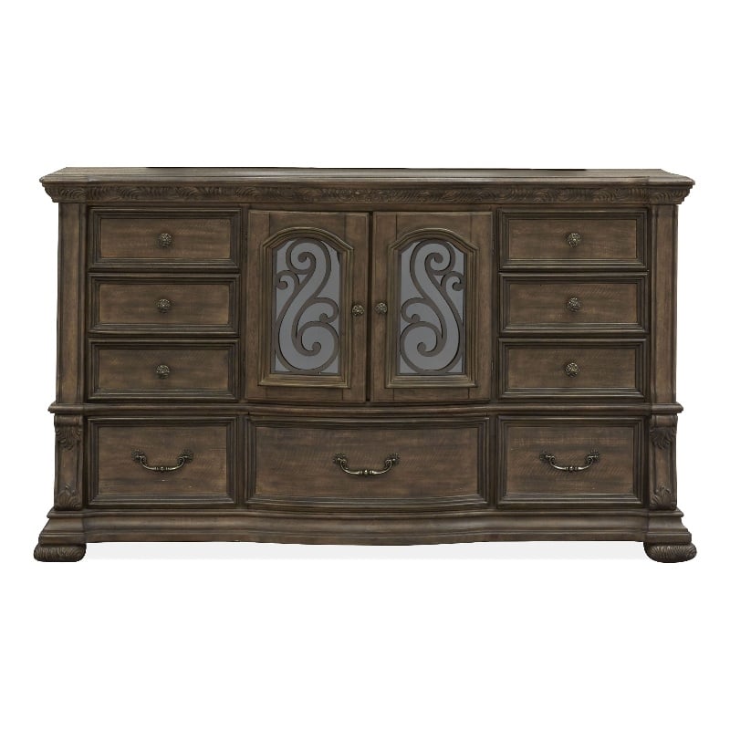 Magnussen Home Durango Willadeene Brown 9-Drawers Bedroom Dresser