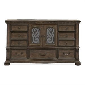 Magnussen Home Durango Willadeene Brown 9-Drawers Bedroom Dresser
