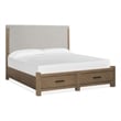 Magnussen Home Plum Creek Sierra Brown King Upholstered Panel Storage Bed