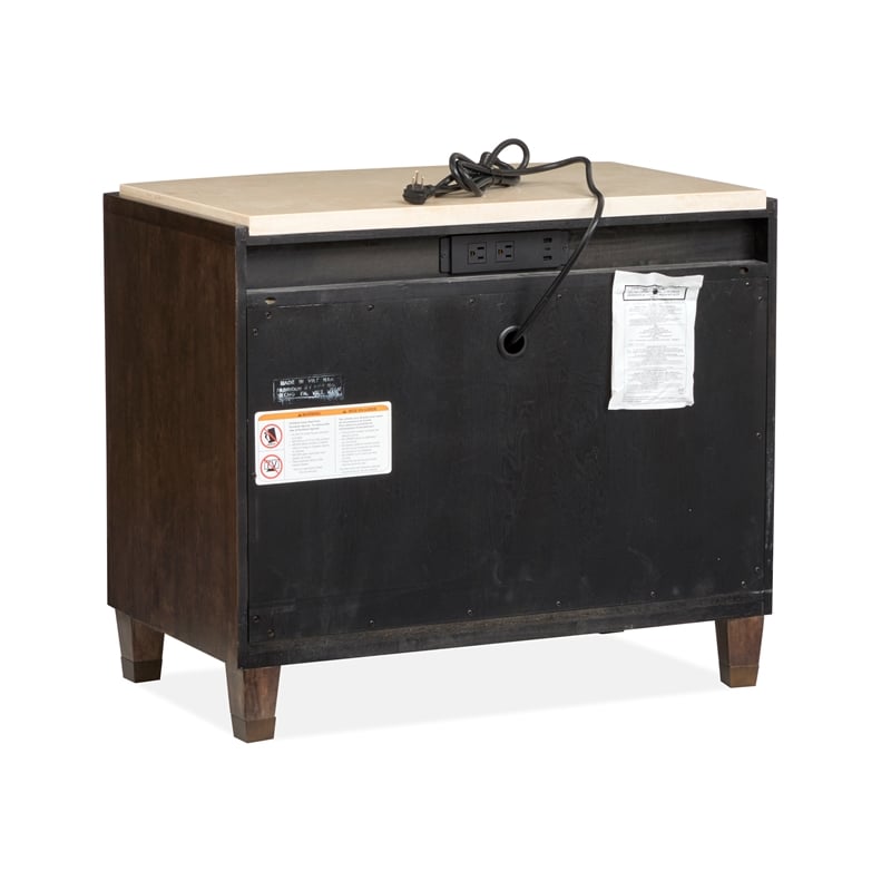 Magnussen Home Rowan Espresso Door Nightstand