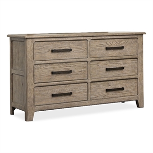 Magnussen Home Claremont Smokey Taupe 6-Drawers Bedroom Dresser