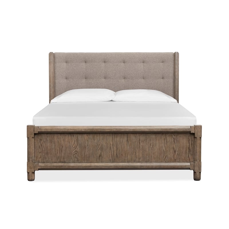 Magnussen Home Claremont Smokey Taupe King Upholstered Panel Bed