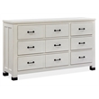 Magnussen Home Harper Springs Silo White Drawer Dresser With Shaped Mirror