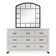 Magnussen Home Harper Springs Silo White Drawer Dresser With Shaped Mirror