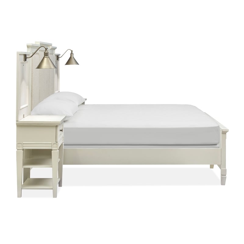 Magnussen Home Willowbrook Egg Shell White Queen Upholstered Wall Panel Bed