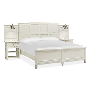 Magnussen Home Willowbrook Egg Shell White King Wall Panel Bed