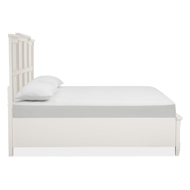 Magnussen Home Willowbrook Egg Shell White California King Panel Storage Bed