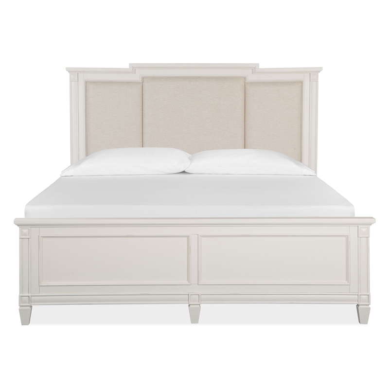 Magnussen Home Willowbrook Egg Shell White California King Panel Upholstered Bed