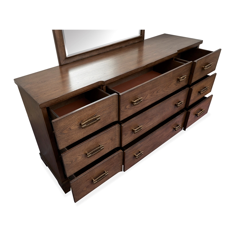 Salt Life Home Sugar Mill Spiced Rum Drawer Dresser With Shaped Mirror