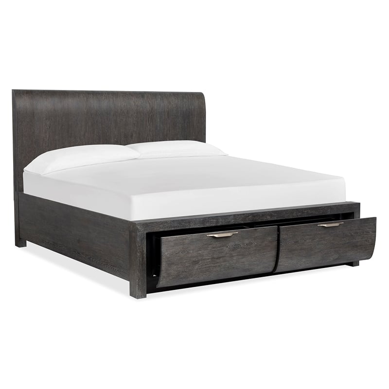 Magnussen Home Kinsley Black Heron Queen Panel Storage Bed