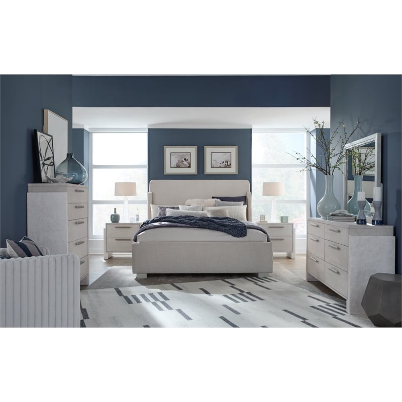 Magnussen Home Lorelei Misty Cloud California King Upholstered Sleigh Bed