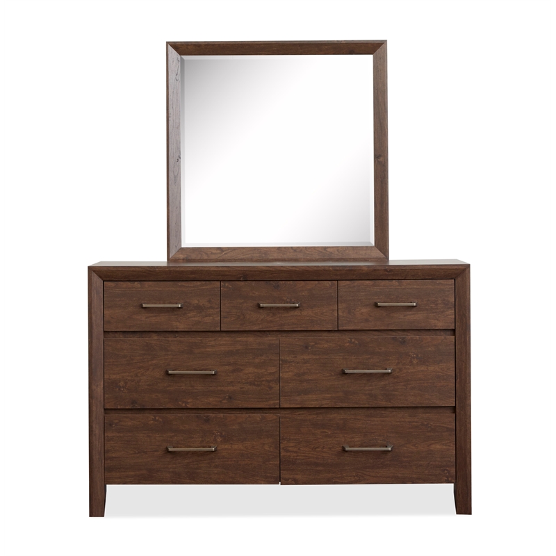 Magnussen Home Llewellyn Columbian Walnut Dresser With Portrait Mirror