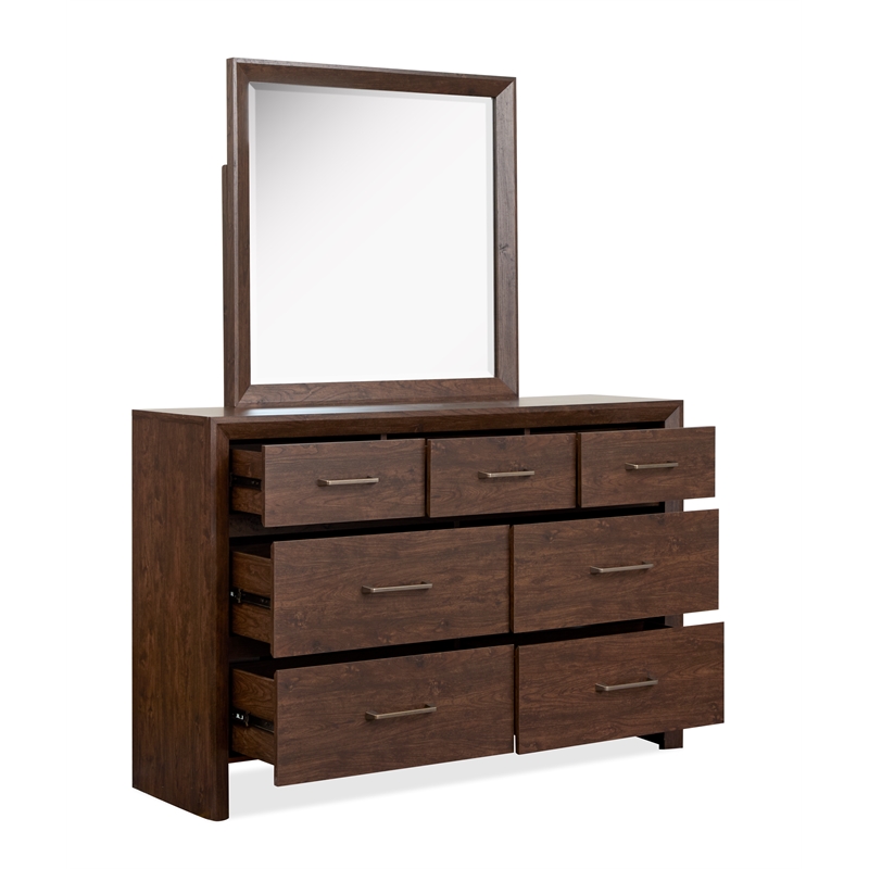 Magnussen Home Llewellyn Columbian Walnut Dresser With Portrait Mirror