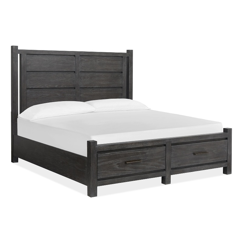 Magnussen Home Plum Creek Ravenwood Black King Panel Storage Bed