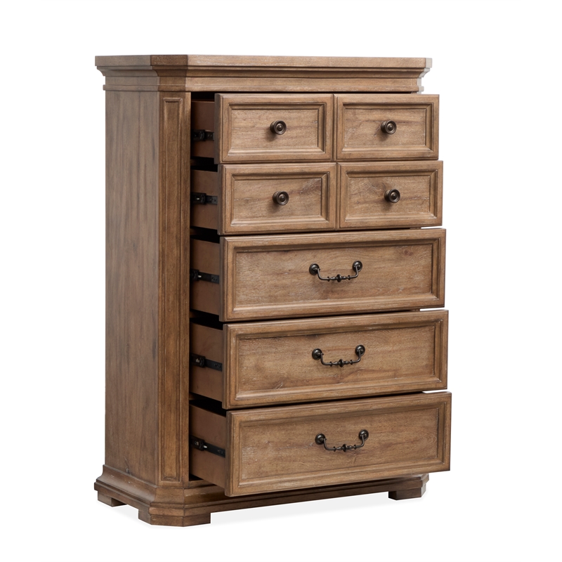 Magnussen Home Adler Court Florentine Walnut 5-Drawer Chest