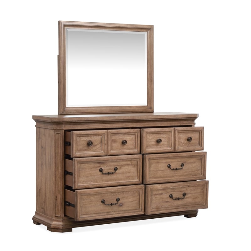 Magnussen Home Adler Court Drawer Dresser With Landscape Mirror