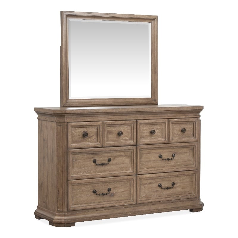 Magnussen Home Adler Court Drawer Dresser With Landscape Mirror