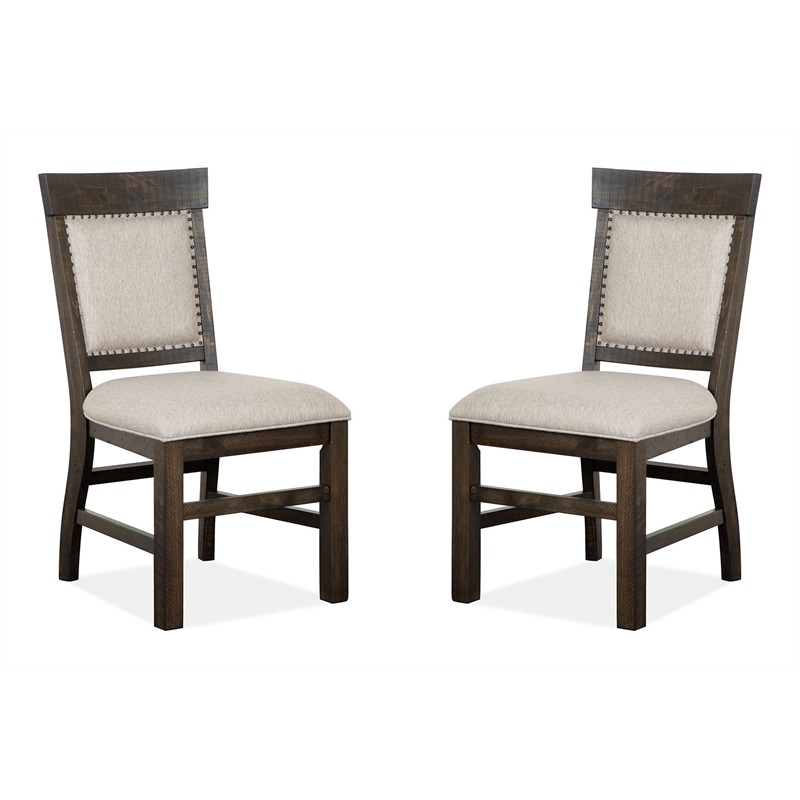 Magnussen Home Bellamy Peppercorn Upholstered Side Chair Two Pack